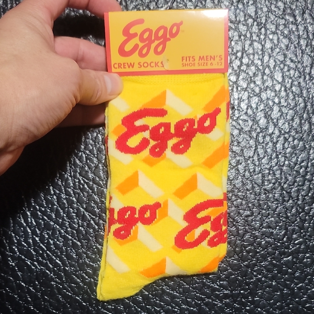 Eggo Logo Yellow Casual Crew Socks
